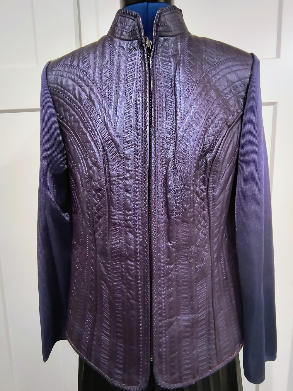 Peter Nygard Quilted Zip-Front Jacket in Deep Purple